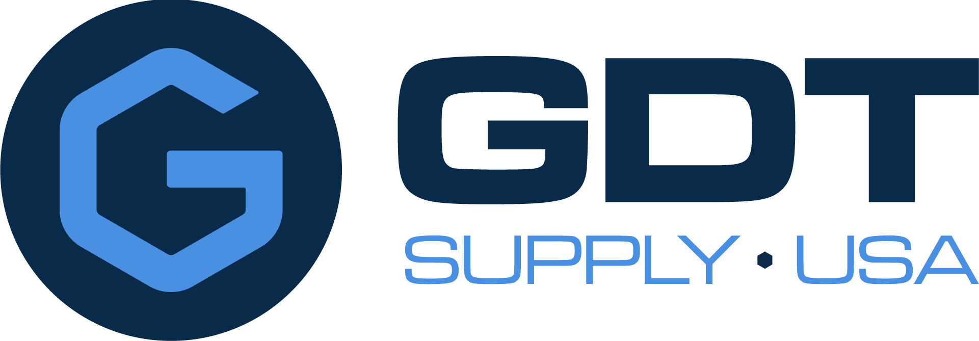 GDT Supply USA logo with a blue hexagon ‘G’ icon and dark blue text