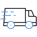 Delivery truck icon with motion lines, representing GDT Supply USA fast shipping within 1-5 business days.